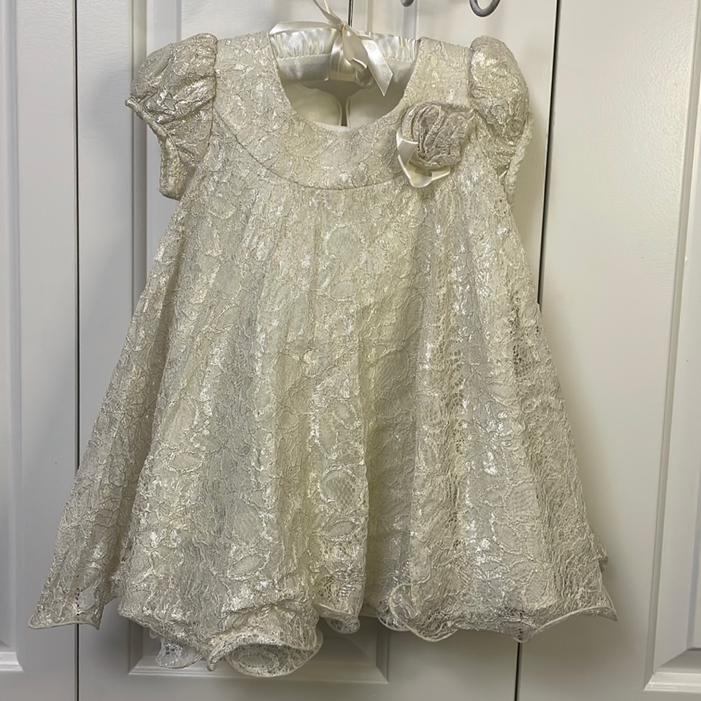 Cream baby girl formal dress